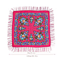 Pikkukuva 2 / 8: Retro kukkakuvioinen huivi, muslimihuivi painetulla tupsuhuivilla, etninen huivi, 90cm x 90cm, punainen Red