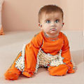 Miniatyrbild 2 av 3: Baby Boys Girls Rengöringsmopp Romper Baby Mopp Kläder Långärmad Krypande Kläder Overall Bomull Spädbarn Mopp Kostym (73cm Orange Vit)