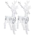2 st Akryl Klar Jul Älg Figurer Skrivbord Älg Ornament Akryl Älg Statyer