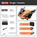 Miniatyrbild 4 av 5: Bärbar Svart/Orange Drönarkamera med Väska 360 Flip Hastighetsjustering Quadcopters Gåvor för Barn Vuxna (Orange Dual8K 1B)