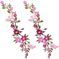 Miniatyrbild 1 av 4: 2 st Nya Fjärilar Blomma Broderade Patches, Floral Lace Fab