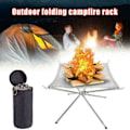 Miniatyrbillede 2 af 4: Udendørs foldbar bærbar pejs, egnet til udendørs grillcamping, simpel grill i rustfrit stål, stor størrelse large size