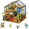 Miniatyrbild 1 av 5: 3D Dockhus DIY-modell med lampor Miniatyrkit i trä-Top Gif