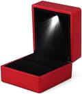 Smyckeskrin med LED-belysning för ringar, smyckeshållare (