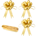 Miniatyrbild 1 av 5: 30 stycken automatiska rosetter (guld) Guldbandsbågar Bred banddragning