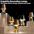 Miniatyrbild 3 av 5: Sängbord Touch Bordlampa, Guld Thinker Lampa Skrivbordslampa Sladdlös Uppladdningsbar Bärbar Dekorativ Nattdukslampa Med USB Laddning Guld H