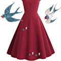 Miniatyrbillede 4 af 5: 4 Stykker Sy-på Appliqué Fugl Broderet Klud Patches Dyr Ir