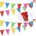 Miniatyrbillede 1 af 5: 50 meter farverige bannere, dekoreret med stofbannere, trekantede flag, bannerflag og 100 udendørs bannere (13X19cm)