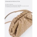 Miniatyrbillede 5 af 5: PU vævet sky taske crossbody taske, mini læder håndtaske, ferie-/fødselsdagsgave til mor, kone, venner, sort Black