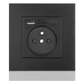 Miniatyrbilde 1 av 4: Fransk stikkontaktpanel Type-c+USB16A Type 86, antall stikkontakter: 2 h