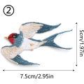 Miniatyrbillede 3 af 5: 4 Stykker Sy-på Appliqué Fugl Broderet Klud Patches Dyr Ir