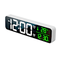 Miniatyrbild 1 av 5: Vit Digital Väckarklocka, Väggklocka Morgon Wake-up LED Digital