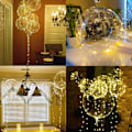 Miniatyrbillede 3 af 9: 10 stk, Nye 60,96 Cm LED-balloner Transparente Helium Bobo-balloner, Glow Bobo-balloner med lyskæder til Valentinsdag Halloween jul Rød Red 10 Packs