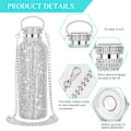 Miniatyrbilde 2 av 5: 350ml 500ml 750ml Gjenbrukbar Bling Diamond termosflasker Bærbar glitter strass vannflaske rustfritt stål termisk 500mL Silver