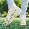 Miniatyrbillede 5 af 5: Herrefodboldsko Skridsikre mænds fodboldsko, græsfodboldsneakers 2L20167-1 Gold 46