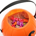 Miniatyrbillede 4 af 5: 2 stk Halloween græskar slikspand Bærbar græskar spand trick