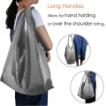 Miniatyrbilde 3 av 5: 2-pakks gjenbrukbare handleposer Foldbare store matposer med festelomme Gjenbrukbare stoffposer Maskinvaskbar for shopping på kjøkkenet style 2