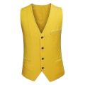 Miniatyrbillede 4 af 5: Herre Business Casual 3-delt jakkesæt blazerbukser Vest 9 farver Z Yellow L