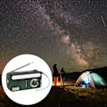 Miniatyrbild 6 av 7: Bärbar Solcellsdriven Vevradio AM FM WB Multiband Dynamoradio med 2000 mAh Powerbank SOS Alarmfunktion för Camping Resor Nödsituationer