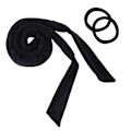 Miniatyrbillede 3 af 5: Varmefri krøllebånd Lazy Sleeping Curly Ribbon til kvinder sort med to hårbånd