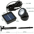 Miniatyrbilde 2 av 5: LED solcelleflomlys - dam belysning - nedsenkbar solcellebelysning - hagebelysning - landskapsbelysning - for terrasse, fontene, sti - hvitt lys