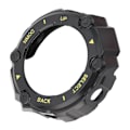 Miniatyrbild 3 av 7: Plastskyddsfodral för Amazfit TRex Klocka Kant Stötfångare Skyddande Skalram (Svart Skal Gul Text)