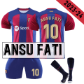 Miniatyrbillede 1 af 2: 2023-2024 Barcelona hjemmefodboldtrøje til børn nr 10 Ansu Fati 10-11years