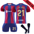 Miniatyrbillede 1 af 2: 2023-2024 Barcelona Home Børnefodboldtrøje K nr 21 F.DE JONG 8-9years