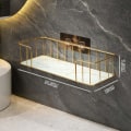 Miniatyrbilde 2 av 5: Multifunksjonell Jernkunst Veggmontert Baderomshylle for Small White gold