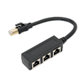 Pikkukuva 5 / 7: RJ45 Ethernet -sovitinkaapelin jatko 1–3 porttia, erinomainen yhteys, tiedonsiirto, hyvä signaali, Ethernet-liitäntäsovitin