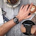 Miniatyrbilde 6 av 6: QuickFit 26 mm silikon myk sports vanntett pustende armbånd for Garmin Fenix 5X Plus, Fenix 6X Pro/safir, Enduro, Tactix Bravo Svartgul