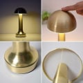 Miniatyrbild 2 av 5: Bar LED-bordslampa, USB -uppladdningsbar trådlös pekkontroll Dimbar skrivbordslampa för hotellrestaurang Läsning Kafé vid sängkanten Nattlampa, brons