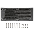 Miniatyrbild 3 av 7: Vattenkylningsradiator 8 Rör 9,5mm Kran 80mm Dubbla Fläktar Aluminium Värmeväxlare med Skruvar för Dator Skrivare