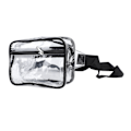 Miniatyrbillede 3 af 7: Klar Sling Taske Vandtæt Stor Kapacitet Justerbar Rem Transparent PVC Bryst Talje Taske til Sport Rejse Sort
