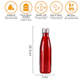 Miniatyrbilde 2 av 5: 1 stk 304 Isolerte Kaldkopp Sportkopp Bilkopp 500ml Ruby red