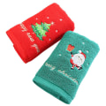 Miniatyrbild 2 av 3: 2pcs Delicate Christmas Gift Cotton Embroidered Towels Christmas Cotton Towels As shown 74X34CM