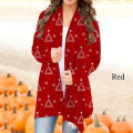 Miniatyrbild 3 av 7: Jul Digital Print Fritids Cardigan Jacka Dam topp red & white XL
