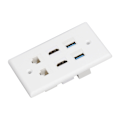 Miniatyrbillede 6 af 7: 6 Port Vægplade 2xHD Multimedie Interface 2xCat6 2xUSB3.0 RJ45 Ethernet Vægplade til HDTV Projektor Computer