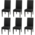 Miniatyrbillede 1 af 5: Sæt med 6 Universal Stretch Stolsbetræk - Moderne - Sort