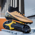 Miniatyrbillede 2 af 5: Fodboldstøvler til mænd Anti-slip Fodboldstøvler Knopper Græs Fodbold Sneakers 3A1126A Gold 43