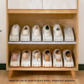 Miniatyrbillede 4 af 9: 2 stk. pladsbesparende skoorganisator Foldbar organizer Justerbar skostakker til skab grå gray