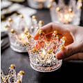 Miniatyrbillede 1 af 5: Lysestager Sæt med 6 Crown Glas Teelyslysestander til Bryllup, Fest og Hjemindretning