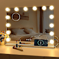 Miniatyrbilde 1 av 5: Hollywood-speil USB-sminke med lysende lamper 10 pærer 3 lysmoduser (bare lamper)