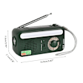 Miniatyrbild 2 av 7: Bärbar Solcellsdriven Vevradio AM FM WB Multiband Dynamoradio med 2000 mAh Powerbank SOS Alarmfunktion för Camping Resor Nödsituationer