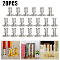 Miniatyrbillede 1 af 4: 20 ST søjlelys base elektronisk taper lys stativ base Silver 20PCS
