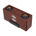 Miniatyrbilde 6 av 6: Trådløs Bluetooth-høyttaler 10W Trådløs Lading Tre Retro Vekkerklokke Høyttaler for Mobiltelefoner Nettbrett Mørkebrun Trefinish
