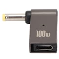Miniatyrbild 2 av 7: Typ C Hona Ingång till DC Adapter PD Snabbladdningschip Aluminiumlegering Material Vinkeldesign 100W Notebook Strömkabel 4x1.7mm