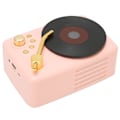Miniatyrbilde 4 av 7: Bluetooth Høyttaler Stereo USB Lading Retro Platespiller Design Bærbar Mini Trådløs Høyttaler for Hjemmefest Reise Rosa