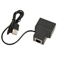 Miniatyrbillede 2 af 7: RJ45 Splitter Adapter 1 til 2 100Mbps Plug and Play Ethernet Splitter Stik LAN Netværksstik til Cat5 Cat5e Cat6 Cat7 Cat8