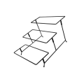 Miniatyrbilde 5 av 5: 1/2/3 Tallerken Stativ Skål Display Stativ Skålholder 3 lag for Rectangle 2PCS